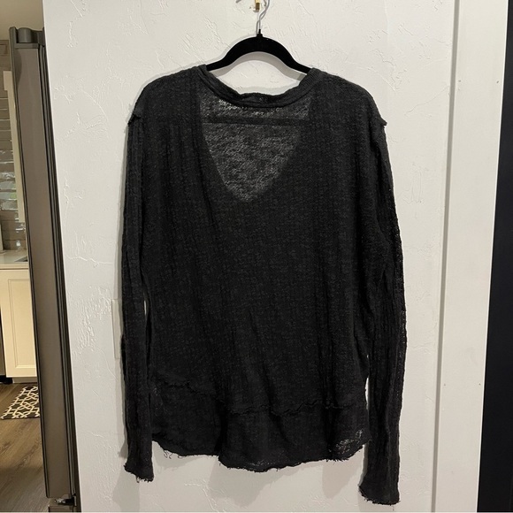 We The Free Gray Ocean Air Hacci Pullover Knit Top Small - Picture 4 of 14